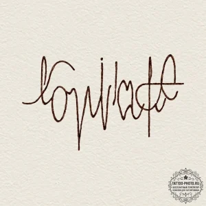 Audio waveform of a specific word (e.g., "lov... - эскиз тату (№1752282825_0, 12.07.2025 01:13) — tattoo-photo.ru
