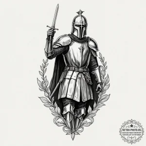 A sketch of the black knight from monty pytho... - эскиз тату (№1752283574_0, 12.07.2025 01:26) — tattoo-photo.ru