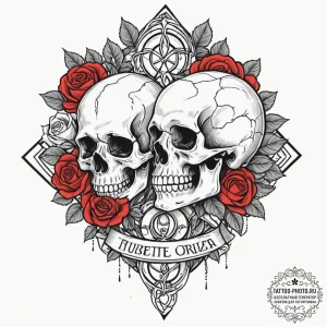 Tattoo design a subtle representation of two... - эскиз тату (№1752283895_0, 12.07.2025 01:31) — tattoo-photo.ru