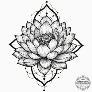 Tattoo design a lotus flower as a mandala, wi... - эскиз тату (№1752284823_0, 12.07.2025 01:47) — tattoo-photo.ru