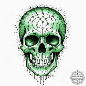 A tattoo design of the green cascading matrix... - эскиз тату (№1752285158_0, 12.07.2025 01:52) — tattoo-photo.ru