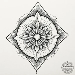 Kolovrat, artistic tattoo sketch, dotwork sha... - эскиз тату (№1752286411_0, 12.07.2025 02:13) — tattoo-photo.ru