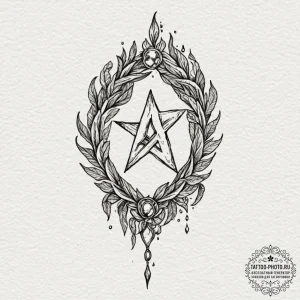 145. tattoo sketch: "potok" rune with element... - эскиз тату (№1752286581_0, 12.07.2025 02:16) — tattoo-photo.ru