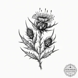 A thistle plant, tattoo flash sheet design, r... - эскиз тату (№1752287414_0, 12.07.2025 02:30) — tattoo-photo.ru