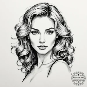 Aphrodite, artistic tattoo sketch, realistic... - эскиз тату (№1752287999_0, 12.07.2025 02:39) — tattoo-photo.ru