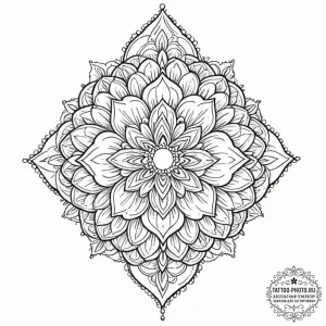 Tattoo design: a geometrical mandala incorpor... - эскиз тату (№1752288924_0, 12.07.2025 02:55) — tattoo-photo.ru