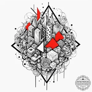 Tattoo sketch an abstract representation of a... - эскиз тату (№1752289928_0, 12.07.2025 03:12) — tattoo-photo.ru
