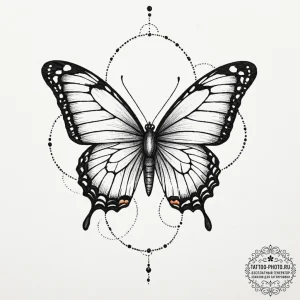 Tattoo design a butterfly with its wings show... - эскиз тату (№1752291767_0, 12.07.2025 03:42) — tattoo-photo.ru