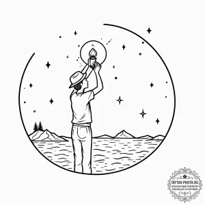 Tattoo sketch a person holding a lantern, but... - эскиз тату (№1752294364_0, 12.07.2025 04:26) — tattoo-photo.ru