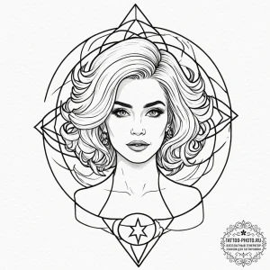A sketch of moira rose from schitt's creek, i... - эскиз тату (№1752296202_0, 12.07.2025 04:56) — tattoo-photo.ru