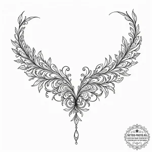Tattoo design a neck with a delicate line res... - эскиз тату (№1752296453_0, 12.07.2025 05:00) — tattoo-photo.ru