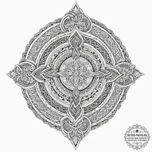 Tattoo design a stylized viking symbol for fa... - эскиз тату (№1752296955_0, 12.07.2025 05:09) — tattoo-photo.ru