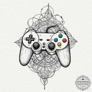 Tattoo design a retro joystick with wires for... - эскиз тату (№1752297290_0, 12.07.2025 05:14) — tattoo-photo.ru