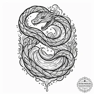 Tattoo design an uroboros serpent made of flo... - эскиз тату (№1752297790_0, 12.07.2025 05:23) — tattoo-photo.ru