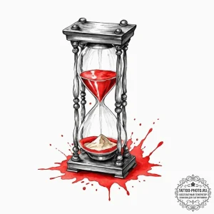 Tattoo design a simple hourglass with sand fl... - эскиз тату (№1752298375_0, 12.07.2025 05:32) — tattoo-photo.ru