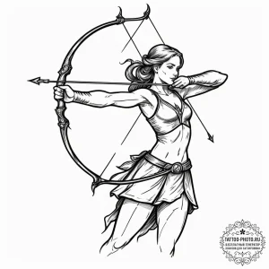 Tattoo sketch a sagittarius archer, with a dr... - эскиз тату (№1752300134_0, 12.07.2025 06:02) — tattoo-photo.ru