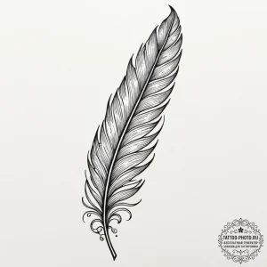 Tattoo design a detailed feather with every b... - эскиз тату (№1752301062_0, 12.07.2025 06:17) — tattoo-photo.ru
