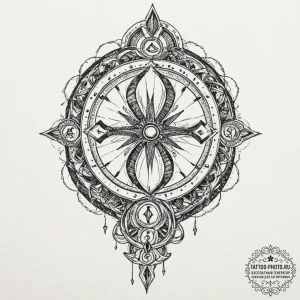 Tattoo design a zodiac symbol with a keyhole... - эскиз тату (№1752301567_0, 12.07.2025 06:26) — tattoo-photo.ru