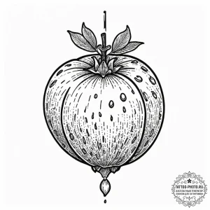 A close-up of a pomegranate's jewel-like seed... - эскиз тату (№1752302491_0, 12.07.2025 06:41) — tattoo-photo.ru