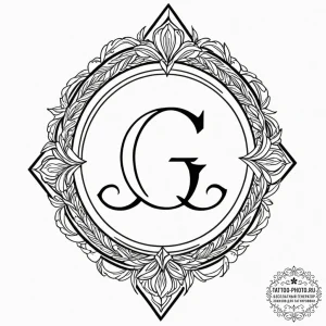 Tattoo design a stylized "gg" good game symbo... - эскиз тату (№1752303502_0, 12.07.2025 06:58) — tattoo-photo.ru