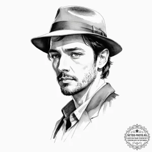 A watercolor sketch of the main character fro... - эскиз тату (№1752304170_0, 12.07.2025 07:09) — tattoo-photo.ru
