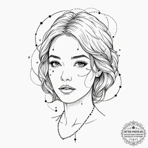 Tattoo sketch a subtle outline of a woman's f... - эскиз тату (№1752305587_0, 12.07.2025 07:33) — tattoo-photo.ru