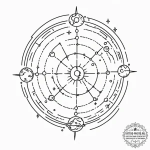 Tattoo design a celestial map with the chosen... - эскиз тату (№1752308279_0, 12.07.2025 08:17) — tattoo-photo.ru