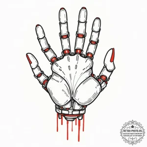 Tattoo design a robotic hand, strong and prec... - эскиз тату (№1752309037_0, 12.07.2025 08:30) — tattoo-photo.ru