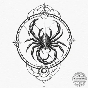 Tattoo design a scorpio scorpion, with pluto'... - эскиз тату (№1752309631_0, 12.07.2025 08:40) — tattoo-photo.ru