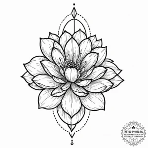 Tattoo design a minimalist geometric flower.,... - эскиз тату (№1752309885_0, 12.07.2025 08:44) — tattoo-photo.ru