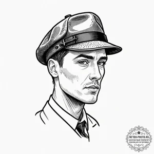 The peaky blinders' razor blade cap, tattoo f... - эскиз тату (№1752310804_0, 12.07.2025 09:00) — tattoo-photo.ru