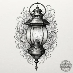 Tattoo sketch a beautiful, intricate lantern... - эскиз тату (№1752311312_0, 12.07.2025 09:08) — tattoo-photo.ru
