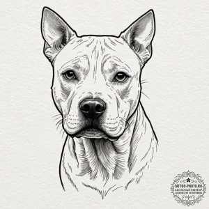 Pit bull terrier, tattoo line art, rough sket... - эскиз тату (№1752313156_0, 12.07.2025 09:39) — tattoo-photo.ru