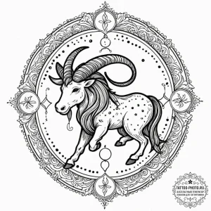 Tattoo sketch a zodiac symbol where the anima... - эскиз тату (№1752314076_0, 12.07.2025 09:54) — tattoo-photo.ru