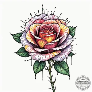 A wilting black rose losing its petals, tatto... - эскиз тату (№1752314324_0, 12.07.2025 09:58) — tattoo-photo.ru