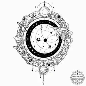 Tattoo design the ruling planet's symbol inte... - эскиз тату (№1752315075_0, 12.07.2025 10:11) — tattoo-photo.ru