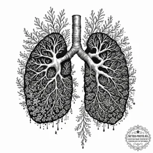 Tattoo sketch a person's lungs, filled with d... - эскиз тату (№1752315831_0, 12.07.2025 10:23) — tattoo-photo.ru