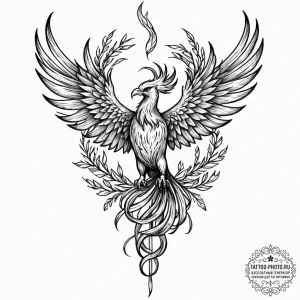 Tattoo design a phoenix whose talons are root... - эскиз тату (№1752315999_0, 12.07.2025 10:26) — tattoo-photo.ru