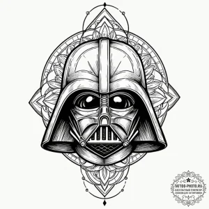 Neo-traditional tattoo design of darth vader'... - эскиз тату (№1752316917_0, 12.07.2025 10:41) — tattoo-photo.ru