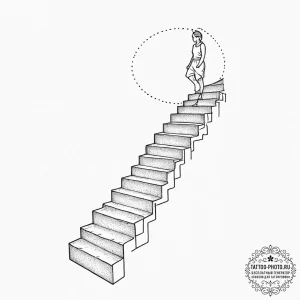 Tattoo sketch a single, detached step from a... - эскиз тату (№1752317669_0, 12.07.2025 10:54) — tattoo-photo.ru