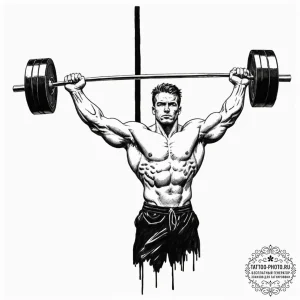 Tattoo sketch a powerful weightlifter's silho... - эскиз тату (№1752318169_0, 12.07.2025 11:02) — tattoo-photo.ru
