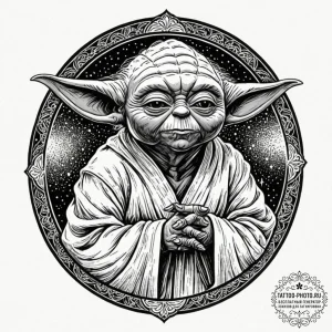 Sketch of master yoda, deep in thought, his f... - эскиз тату (№1752318742_0, 12.07.2025 11:12) — tattoo-photo.ru