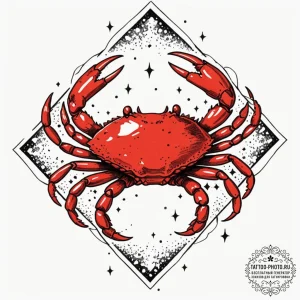 Tattoo design a cancer crab, its shell openin... - эскиз тату (№1752318820_0, 12.07.2025 11:13) — tattoo-photo.ru