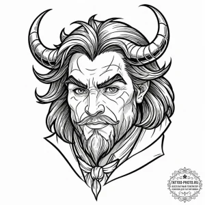 A sketch of the beast from beauty and the bea... - эскиз тату (№1752319297_0, 12.07.2025 11:21) — tattoo-photo.ru