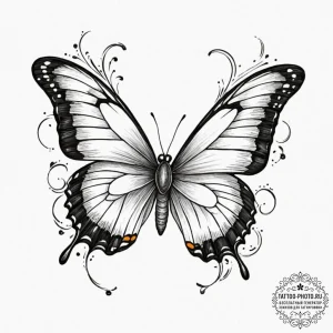 Tattoo sketch a butterfly with tattered, torn... - эскиз тату (№1752319372_0, 12.07.2025 11:22) — tattoo-photo.ru