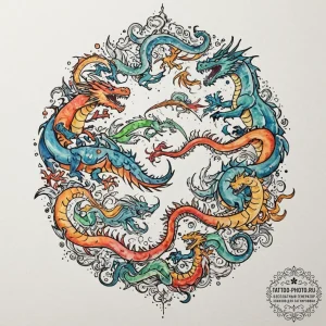 A watercolor sketch of a fantasy world map, w... - эскиз тату (№1752319447_0, 12.07.2025 11:24) — tattoo-photo.ru