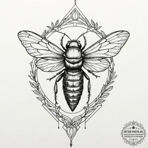 Tattoo sketch a cicada's song visualized as a... - эскиз тату (№1752319673_0, 12.07.2025 11:27) — tattoo-photo.ru