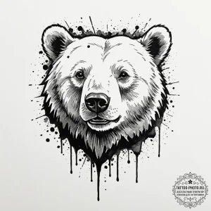 A trash polka composition of the white bear s... - эскиз тату (№1752332162_0, 12.07.2025 14:56) — tattoo-photo.ru