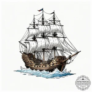 A watercolor tattoo of the going merry ship f... - эскиз тату (№1752332495_0, 12.07.2025 15:01) — tattoo-photo.ru