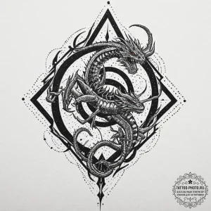 A trash polka composition of a broken horcrux... - эскиз тату (№1752332578_0, 12.07.2025 15:02) — tattoo-photo.ru